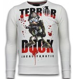 Local Fanatic Terror Duck - Rhinestone Sweater - White