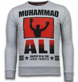 Local Fanatic Muhammad Ali - Rhinestone Sweater - Grey