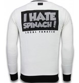 Local Fanatic Popeye - Rhinestone Sweater - White