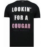 Local Fanatic Panther For A Cougar - Rhinestone T-shirt - Black