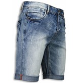 Black Ace Basic Denim Shorts Men - Blue