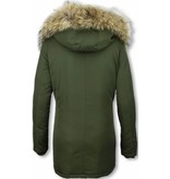 Macleria Fur Collar Coat - Women's Winter Coat Long - Parka - Khaki