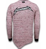 Local Fanatic Longfit Asymmetric Embroidery - Sweater Patches - US Army - Pink