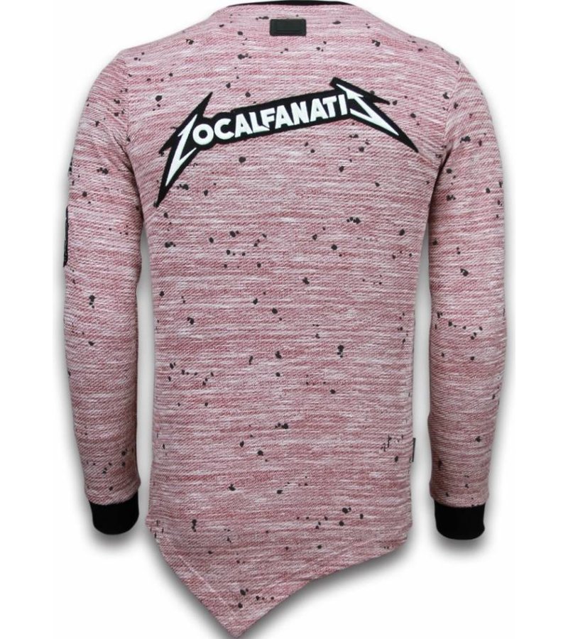 Local Fanatic Longfit Asymmetric Embroidery - Sweater Patches - US Army - Pink