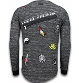 Local Fanatic Longfit Embroidery - Sweater Patches - Elite Crew - Grey