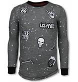 Local Fanatic Longfit Embroidery - Sweater Patches - Rockstar - Anthracite