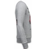 Local Fanatic Panther - Rhinestone Sweater - Grey