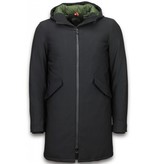 Warren Webber Winter Coats - Men Winter Jacket Long - Parka Basic - Black