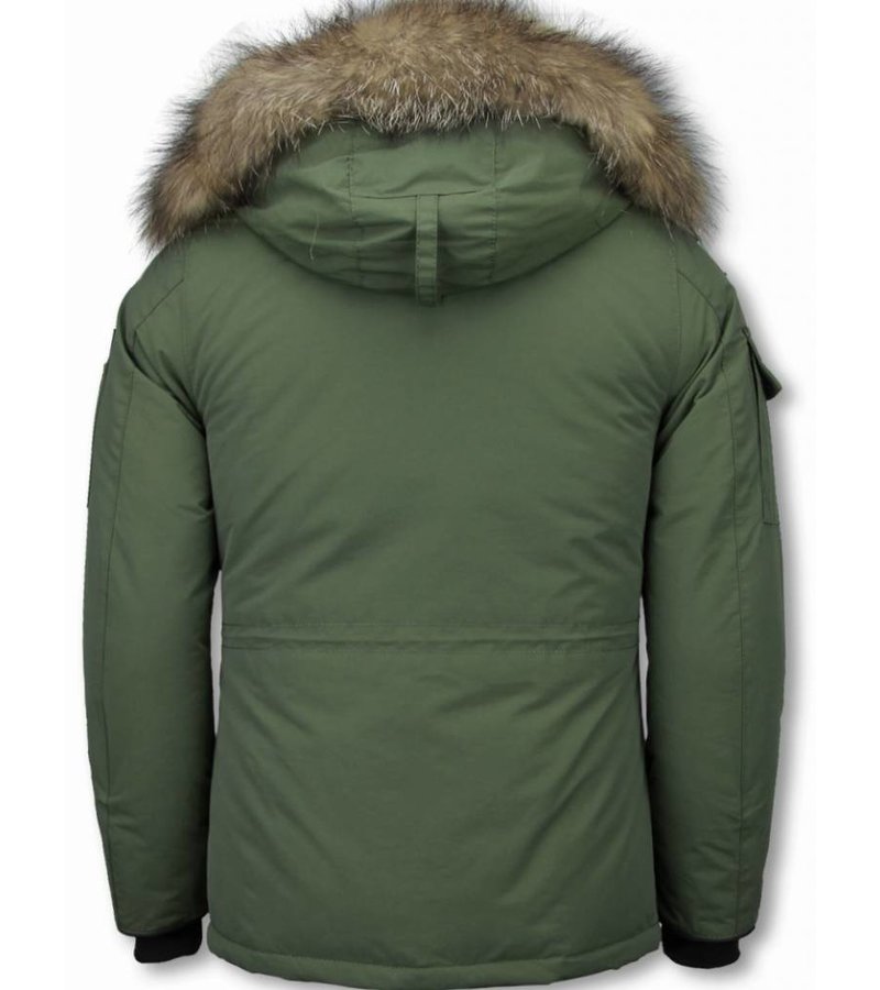 Matogla Fur Collar Coat - Women's Winter Coat Half Long - Expedition Parka - Green