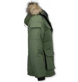 Matogla Fur Collar Coat - Women's Winter Coat Half Long - Expedition Parka - Green