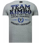 Local Fanatic Kimbo Slice - Rhinestone T-shirt - Grey