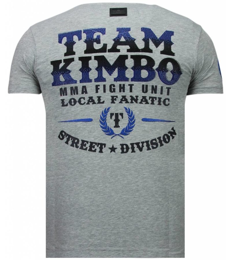 Local Fanatic Kimbo Slice - Rhinestone T-shirt - Grey