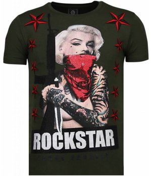 Local Fanatic Marilyn Rockstar - Rhinestone T-shirt - Green