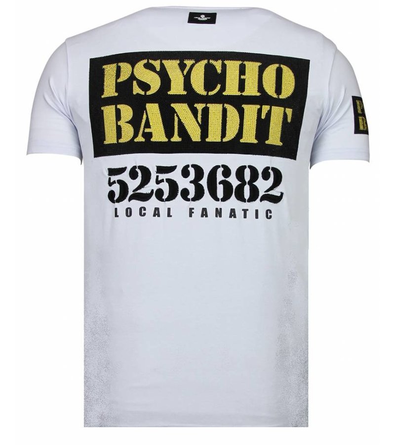 Local Fanatic Bad Dog - Rhinestone T-shirt - White