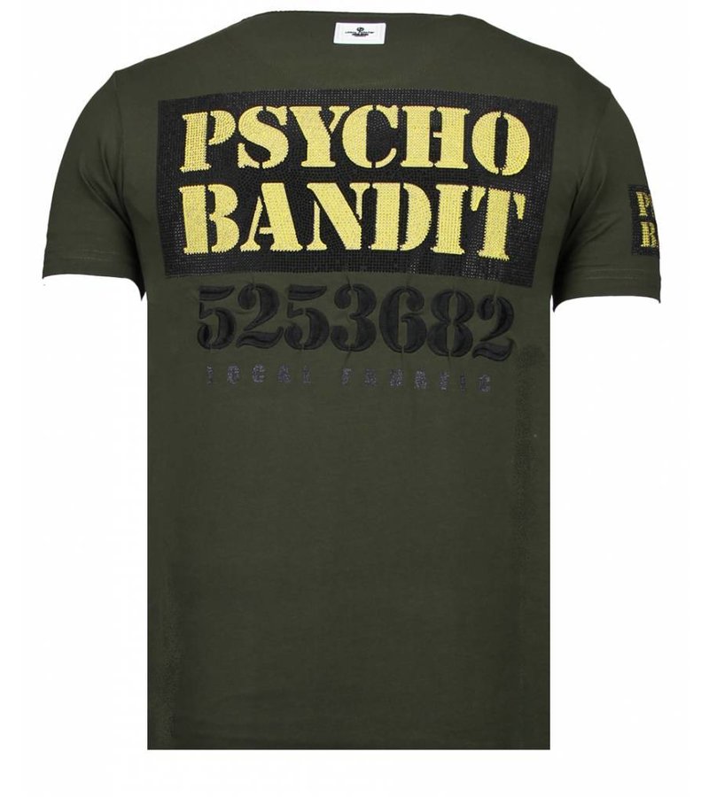 Local Fanatic Bad Dog - Rhinestone T-shirt - Khaki