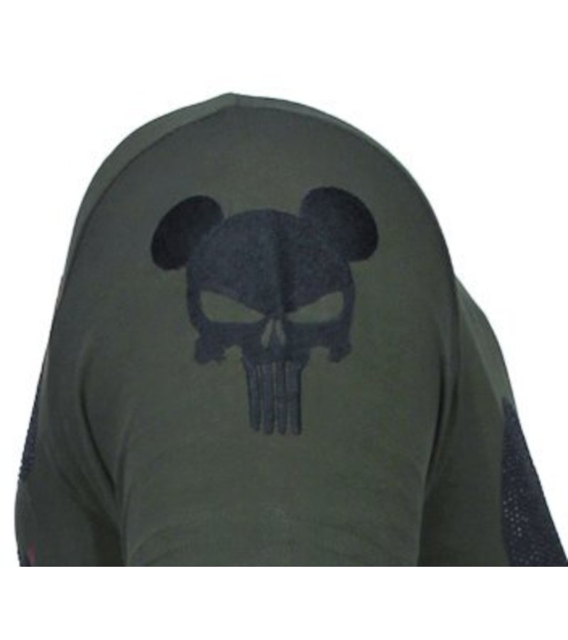 Local Fanatic Punisher Mickey - Rhinestone T-shirt - Khaki