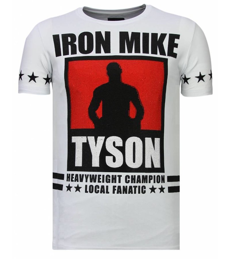 Local Fanatic Iron  Mike Tyson - Rhinestone T-shirt - White