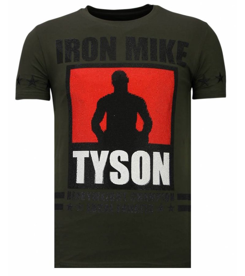 Local Fanatic Iron  Mike Tyson - Rhinestone T-shirt - Khaki