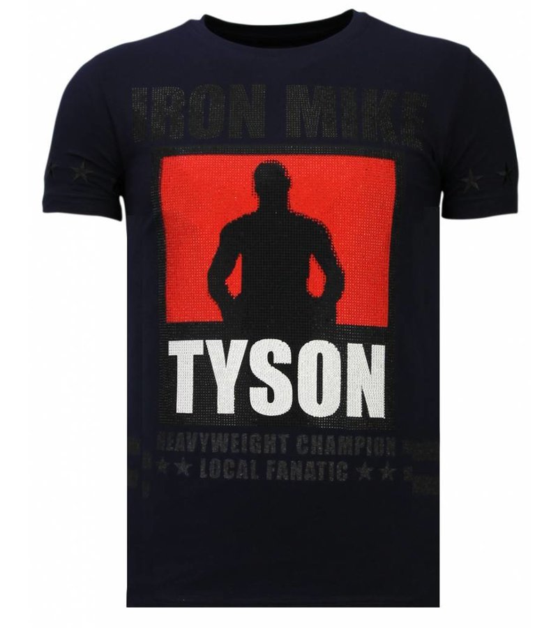 Local Fanatic Iron  Mike Tyson - Rhinestone T-shirt - Navy