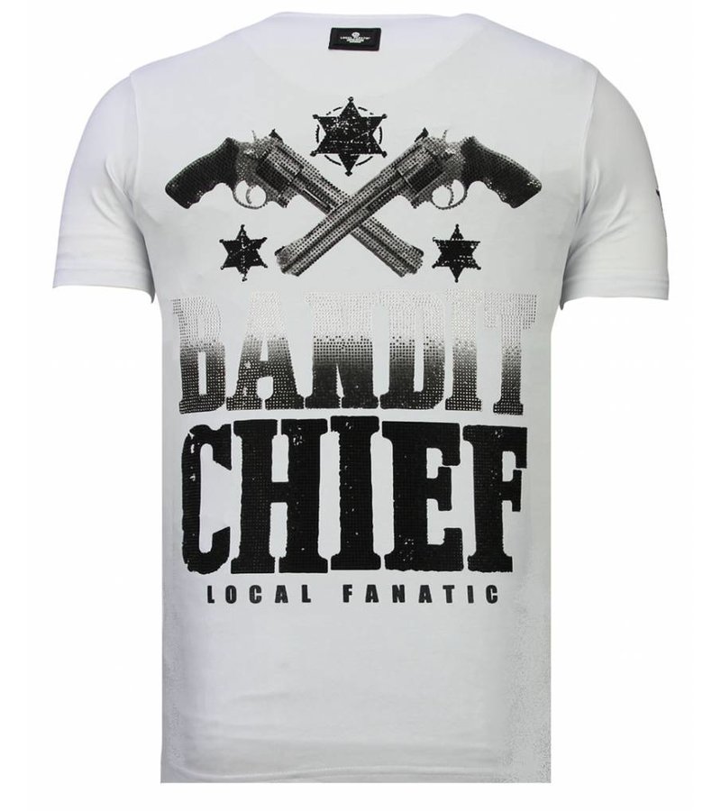 Local Fanatic Bandit Chief - Rhinestone T-shirt - White