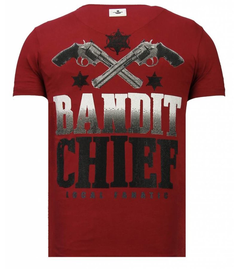 Local Fanatic Bandit Chief - Rhinestone T-shirt - Bordeaux