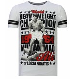 Local Fanatic Greatest Of All Time - Rhinestone T-shirt - White