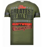 Local Fanatic Greatest Of All Time - Rhinestone T-shirt - Khaki