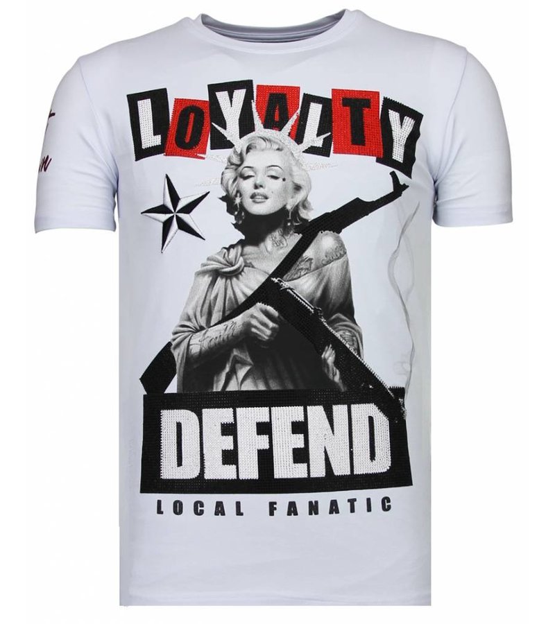 Local Fanatic Loyalty Marilyn - Rhinestone T-shirt - White