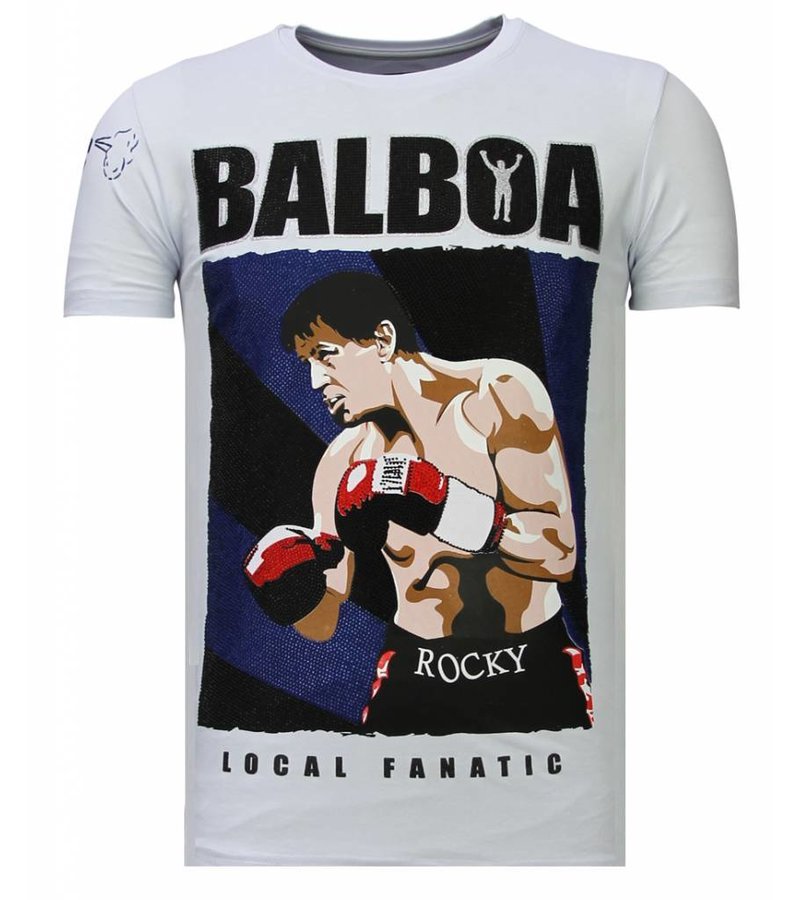 Local Fanatic Balboa - Rhinestone T-shirt - White