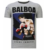 Local Fanatic Balboa - Rhinestone T-shirt - Grey
