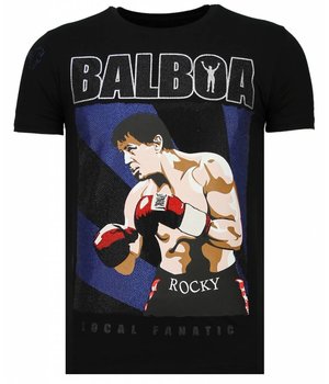 Local Fanatic Balboa - Rhinestone T-shirt - Black