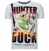 Local Fanatic Hunter Duck - Rhinestone T-shirt - White