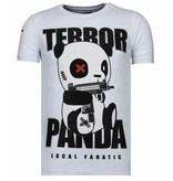Local Fanatic Terror Panda - Rhinestone T-shirt - White