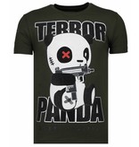 Local Fanatic Terror Panda - Rhinestone T-shirt - Khaki