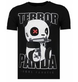 Local Fanatic Terror Panda - Rhinestone T-shirt - Black