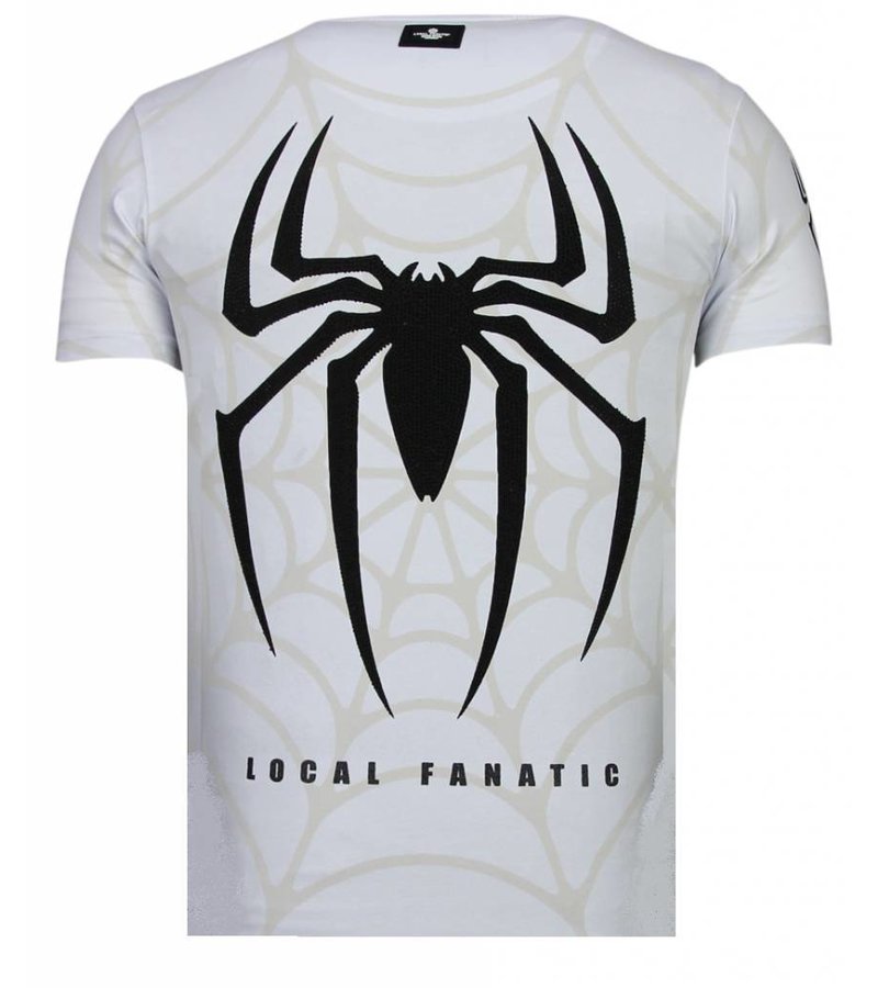 Local Fanatic The Beast Spider - Rhinestone T-shirt - White