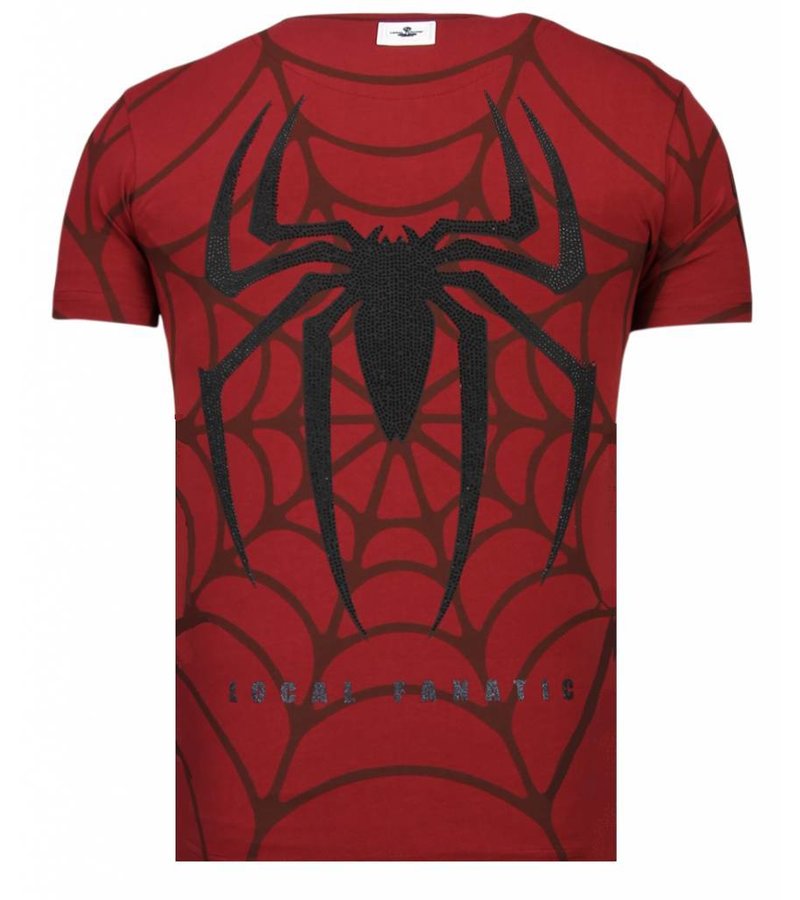 Local Fanatic The Beast Spider - Rhinestone T-shirt - Bordeaux