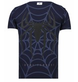 Local Fanatic The Beast Spider - Rhinestone T-shirt - Navy