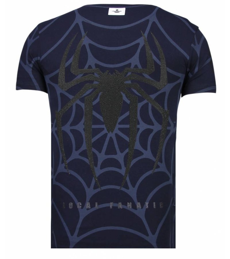 Local Fanatic The Beast Spider - Rhinestone T-shirt - Navy