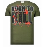 Local Fanatic Killer Bunny - Rhinestone T-shirt - Khaki