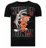 Local Fanatic Killer Bunny - Rhinestone T-shirt - Black