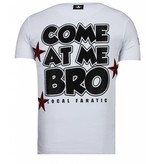 Local Fanatic Fight Club Spike - Rhinestone T-shirt - White