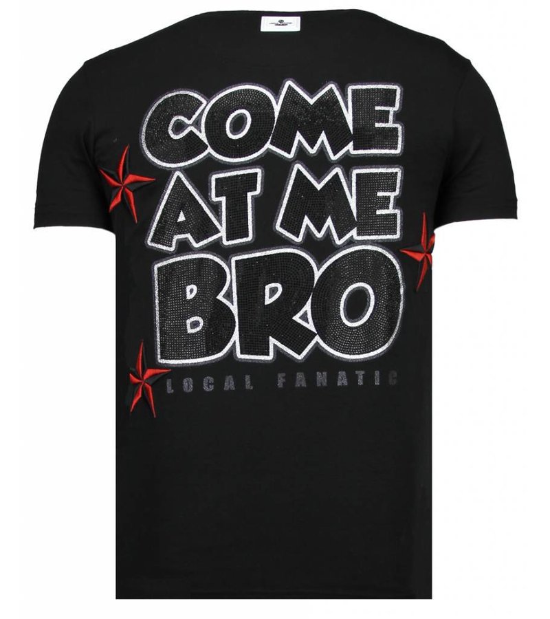 Local Fanatic Fight Club Spike - Rhinestone T-shirt - Black