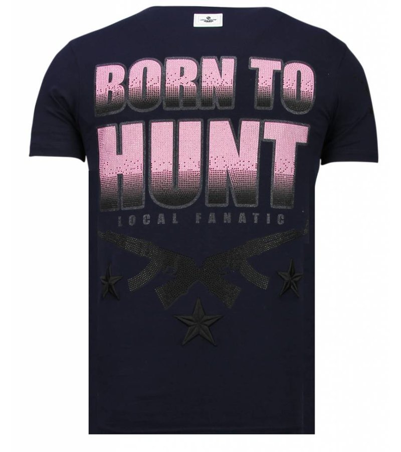 Local Fanatic Milf Hunter - Rhinestone T-shirt - Navy