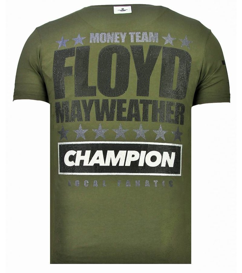 Local Fanatic Money Team Champ - Rhinestone T-shirt - Khaki