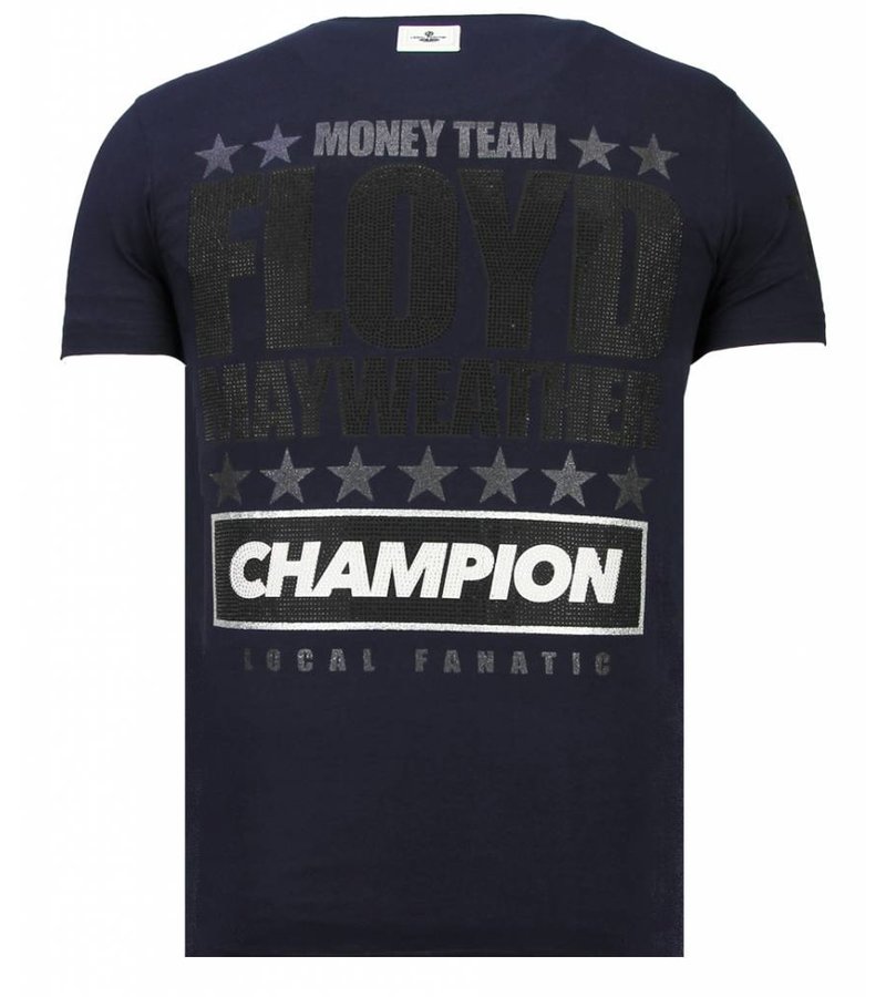 Local Fanatic Money Team Champ - Rhinestone T-shirt - Navy