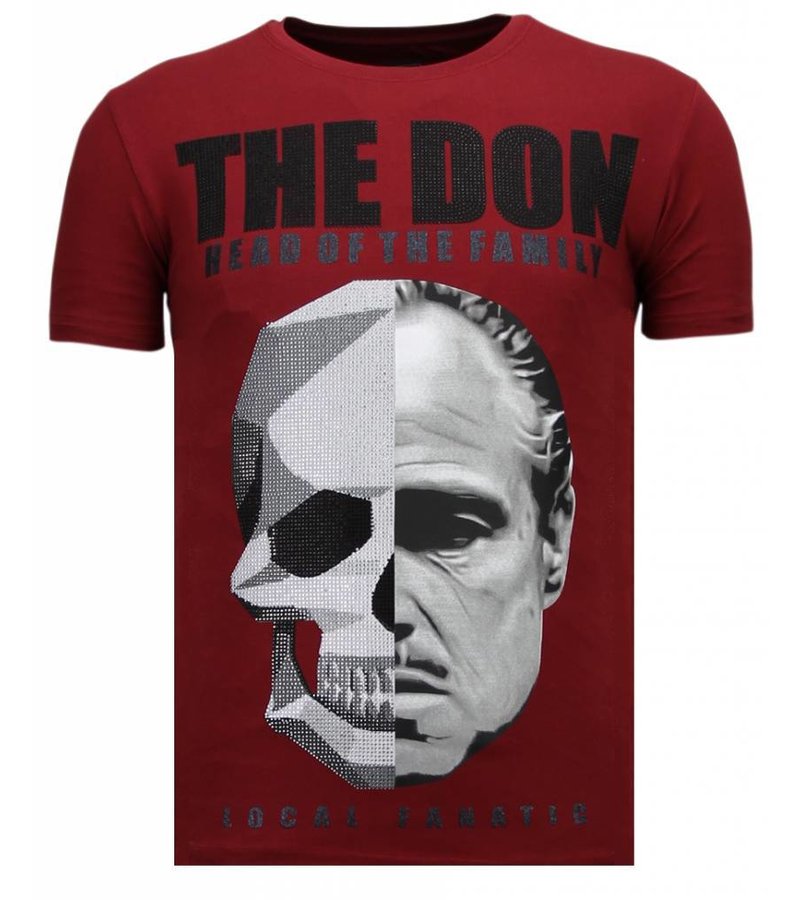 Local Fanatic The Don Skull - Rhinestone T-shirt - Bordeaux