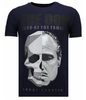 Local Fanatic The Don Skull - Rhinestone T-shirt - Navy