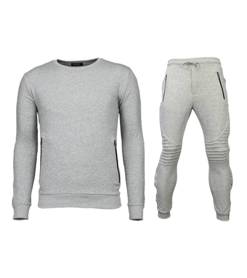 Enos Tracksuit - Basic Tracksuit with Buttons - Grey