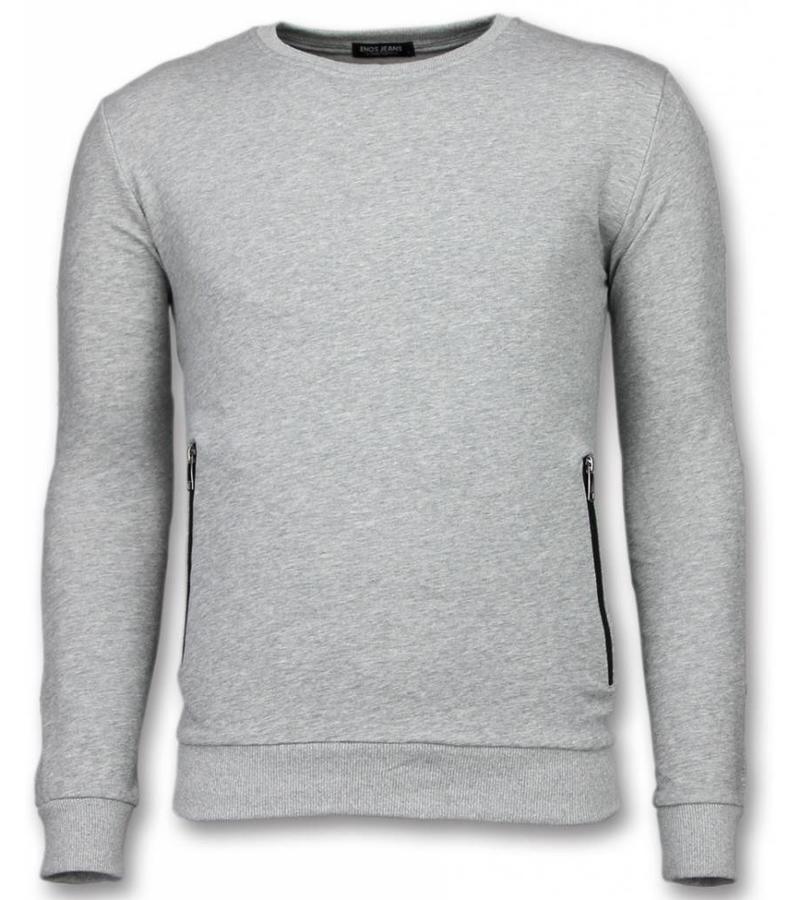 Enos Side Buttons Sweatshirt Men - Grey